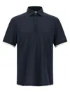 Brunello Cucinelli Silk And Cotton Blend Polo Shirt In Blue