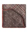 Brunello Cucinelli Silk Prince Of Wales Pocket Square In Brown