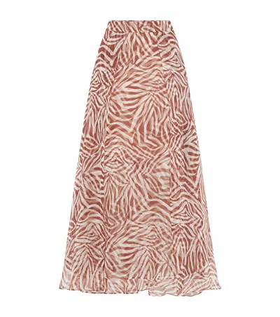 BRUNELLO CUCINELLI SILK PRINTED MIDI SKIRT