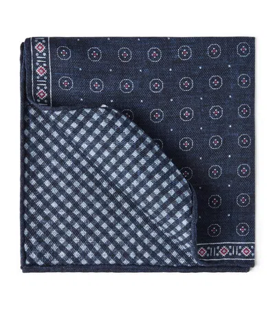 BRUNELLO CUCINELLI BRUNELLO CUCINELLI SILK PRINTED POCKET SQUARE