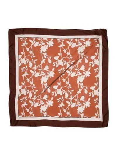 Pre-owned Brunello Cucinelli Silk Printed Scarf In Neutral