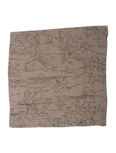 Pre-owned Brunello Cucinelli Silk Printed Scarf W/ Tags In Gray