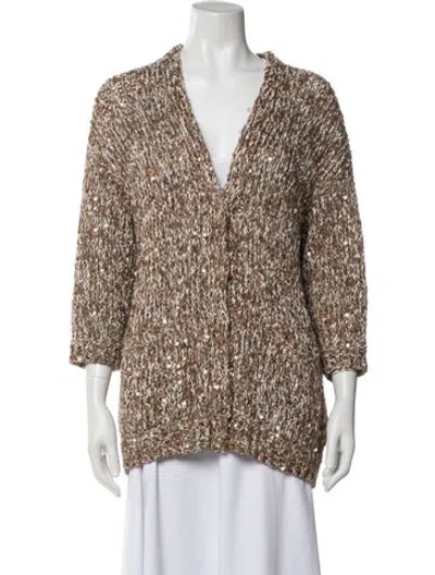 Pre-owned Brunello Cucinelli Silk Printed Sweater In Neutral