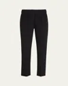 Brunello Cucinelli Silk Pull-on Cropped Pants In Black
