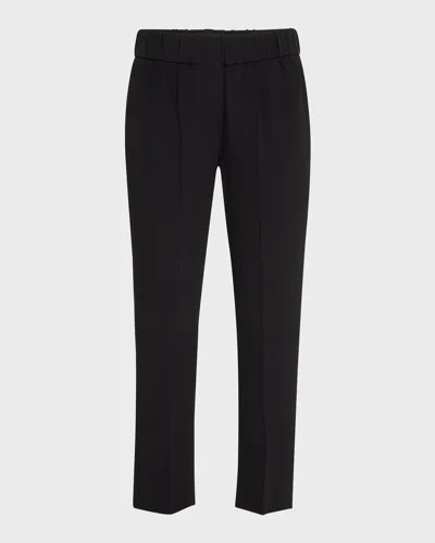 BRUNELLO CUCINELLI SILK PULL-ON CROPPED PANTS