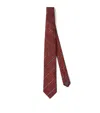 Brunello Cucinelli Silk Regimental Stripe Tie In Orange