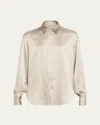 Brunello Cucinelli Silk Satin Button-down Shirt