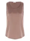 Brunello Cucinelli Silk-satin Tank Top In Braun
