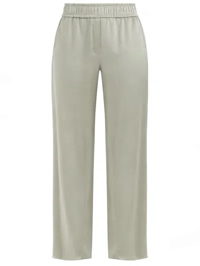 Brunello Cucinelli Silk Satin Track Pants In Green