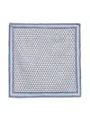Brunello Cucinelli Geometric Pattern Silk Square Pocket In Blue