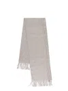 Brunello Cucinelli Detail Striped Luxurious Silk Scarf In Neutral