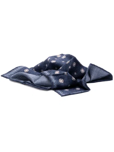 Brunello Cucinelli Silk Scarf In Blue