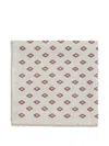 Brunello Cucinelli Silk Diamond-patterned Scarf In Neutral