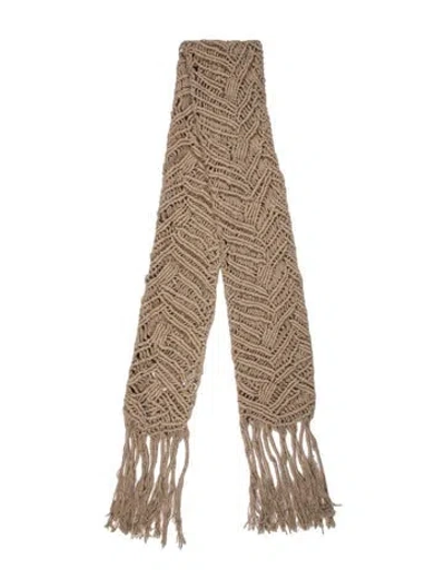 Pre-owned Brunello Cucinelli Silk Scarf W/ Tags In Neutral