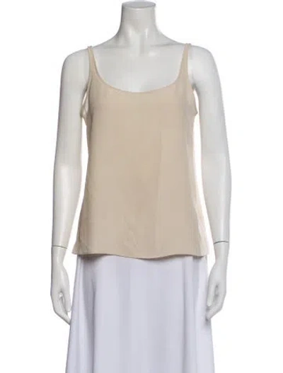 Pre-owned Brunello Cucinelli Silk Scoop Neck Top In Neutral