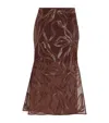 Brunello Cucinelli Women Skirt With Dazzling Floral Embroidery In Brown