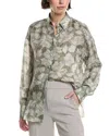 Brunello Cucinelli Leaf-print Silk Shirt