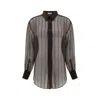Brunello Cucinelli Sheer Silk Shirt Sequin Embellishments In Black