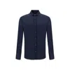 Brunello Cucinelli Herringbone Patterned Cotton-blend Flannel Shirt In Blue