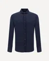 Brunello Cucinelli Men Silk Shirt In Blue