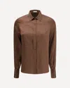 Brunello Cucinelli Women Silk Shirt In Brown