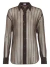 Brunello Cucinelli Silk Shirt In Brown