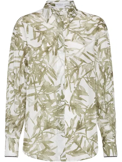 Brunello Cucinelli Silk Shirt Shirt And Blouse Multicolor