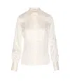 Brunello Cucinelli Women Shirt Satin Stretch With Monile In White