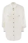 Brunello Cucinelli Elegant Silk Snap-front Shirt With Pockets