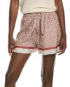 Brunello Cucinelli Printed Silk Shorts In Red