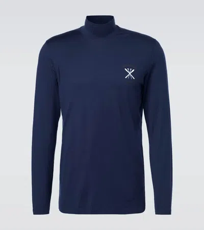 Brunello Cucinelli Silk Ski T-shirt In Blue