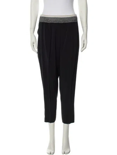 Pre-owned Brunello Cucinelli Silk Skinny Leg Pants In Black