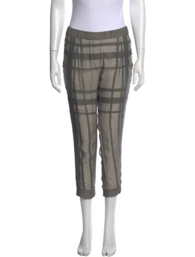 Pre-owned Brunello Cucinelli Silk Skinny Leg Pants In Gray