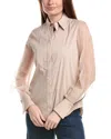 Brunello Cucinelli Silk Sleeve Blouse In Sand
