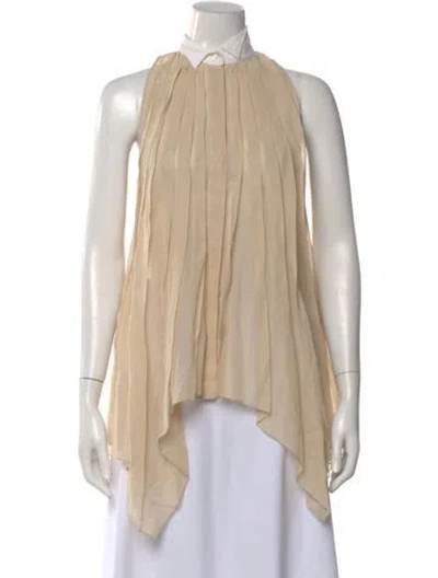 Pre-owned Brunello Cucinelli Silk Sleeveless Blouse In Neutral