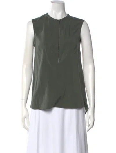 Pre-owned Brunello Cucinelli Silk Sleeveless Top In Green