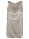 Brunello Cucinelli Scoop Neck Sleeveless Top In Neutrals