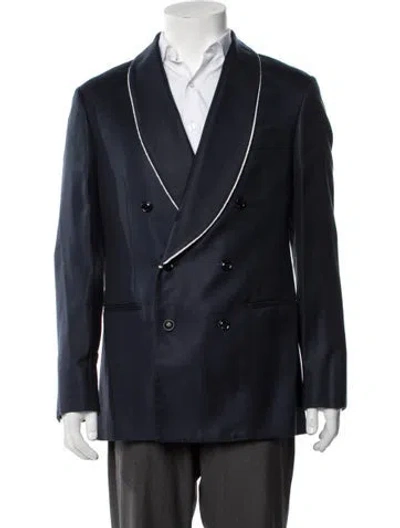 Pre-owned Brunello Cucinelli Silk Sport Coat W/ Tags In Blue