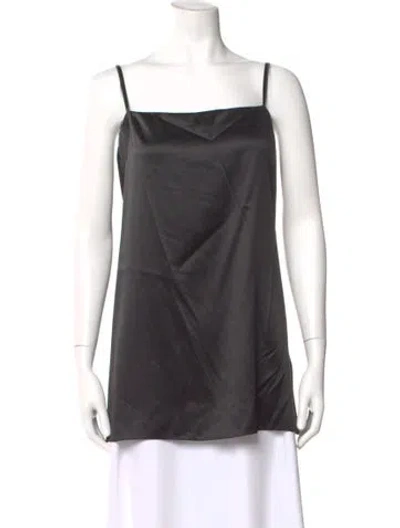 Pre-owned Brunello Cucinelli Silk Square Neckline Top In Gray