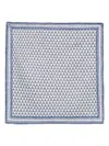 Brunello Cucinelli Geometric Pattern Silk Square Pocket In Blue