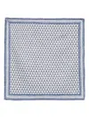 Brunello Cucinelli Geometric Pattern Silk Square Pocket In Blue