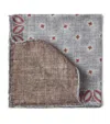 Brunello Cucinelli Silk Pocket Square With Star Design In Gray