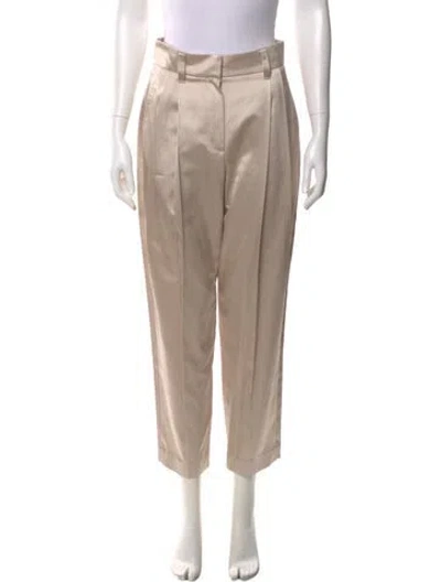 Pre-owned Brunello Cucinelli Silk Straight Leg Pants In Neutral