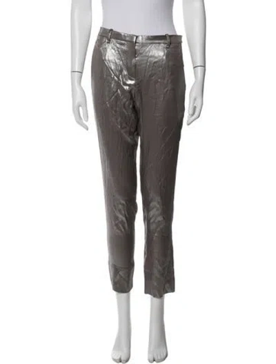 Pre-owned Brunello Cucinelli Silk Straight Leg Pants W/ Tags In Grey