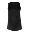 Brunello Cucinelli Silk-stretch Reversible Tank Top In Black