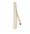 Brunello Cucinelli Silk Stripe Tie In Beige