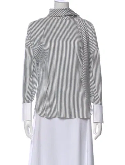 Pre-owned Brunello Cucinelli Silk Striped Blouse In Multi