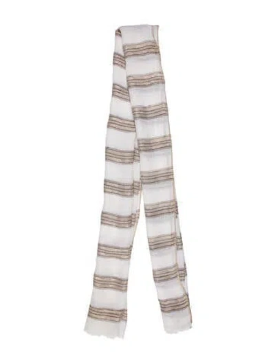Pre-owned Brunello Cucinelli Silk Striped Scarf