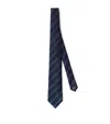 Brunello Cucinelli Striped Silk Neck Tie In Blue