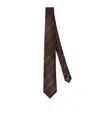 Brunello Cucinelli Striped Silk Tie In Brown
